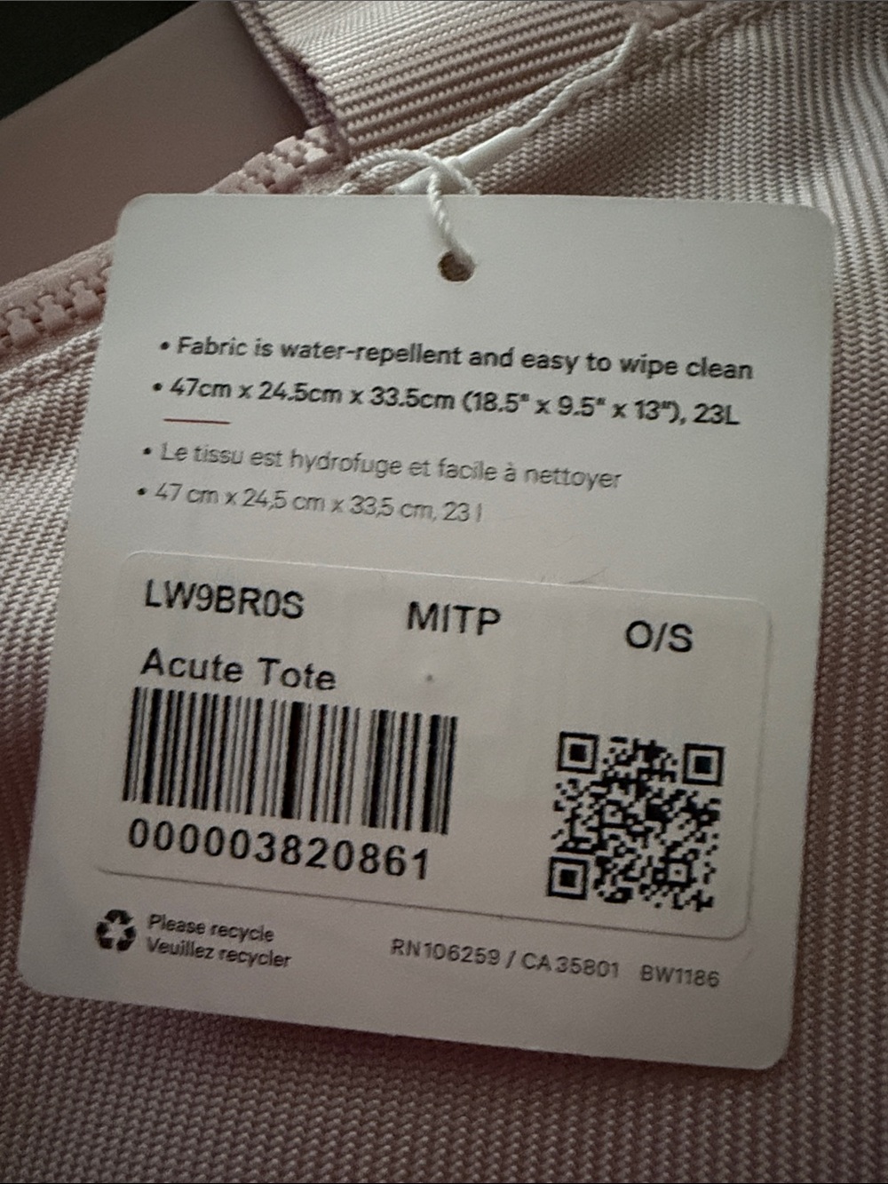 lululemon athletica Acute Tote - Light Pink